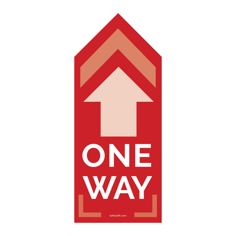 Tall One-Way Arrow Floor Sign