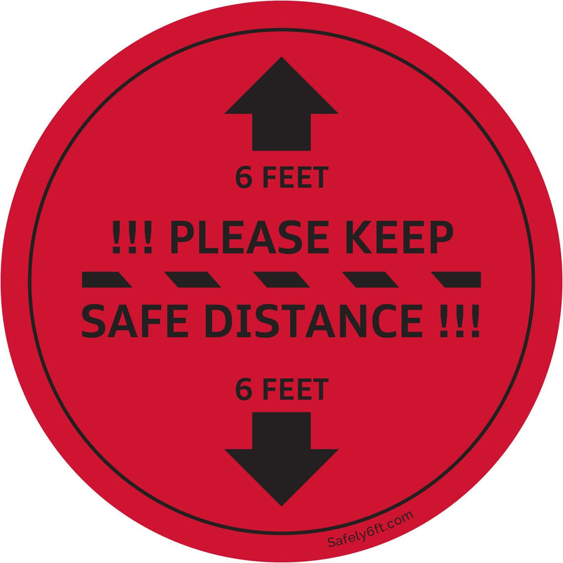 Audi Keep Safe Distance Round Floor Sign