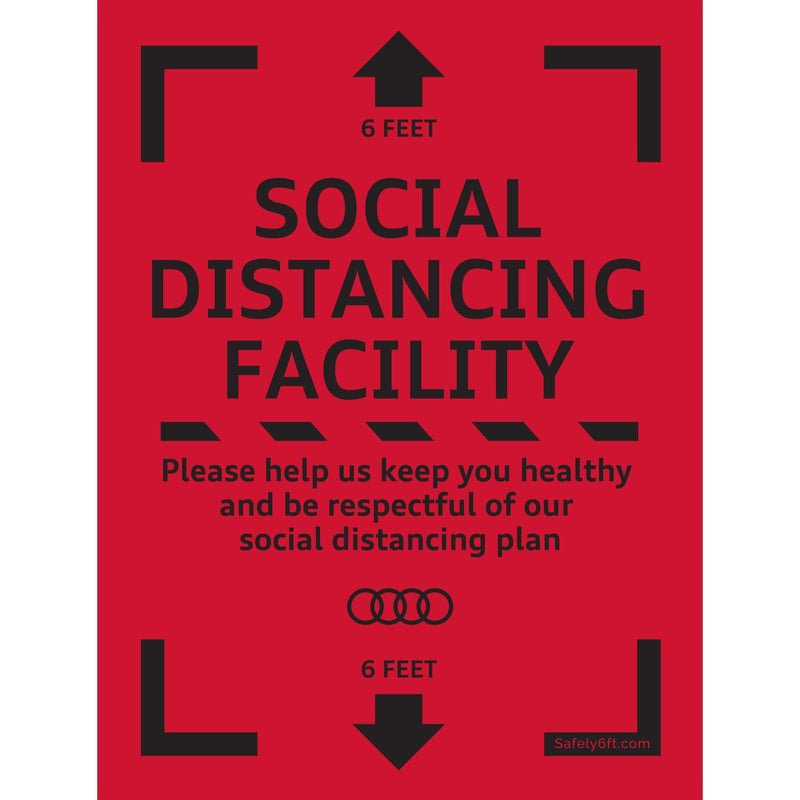 Audi Social Distancing Facility Wall & Door Sign