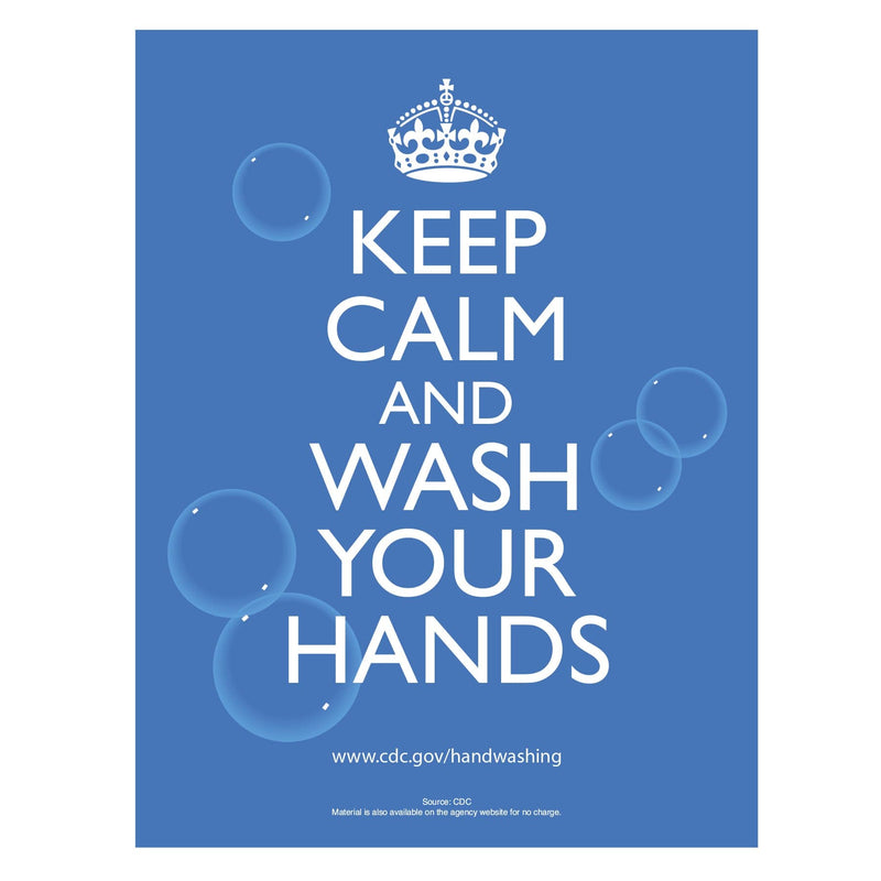 CDC Keep Calm and Wash Your Hands Sign