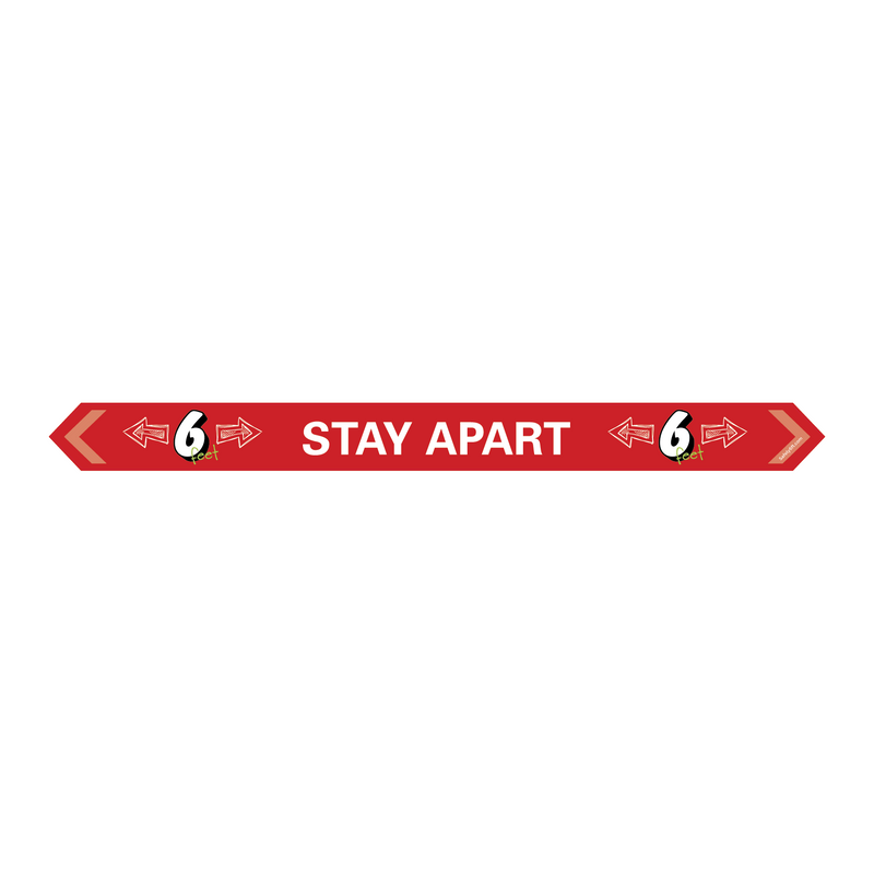 Stay Apart Arrow Social Distance Floor Sign