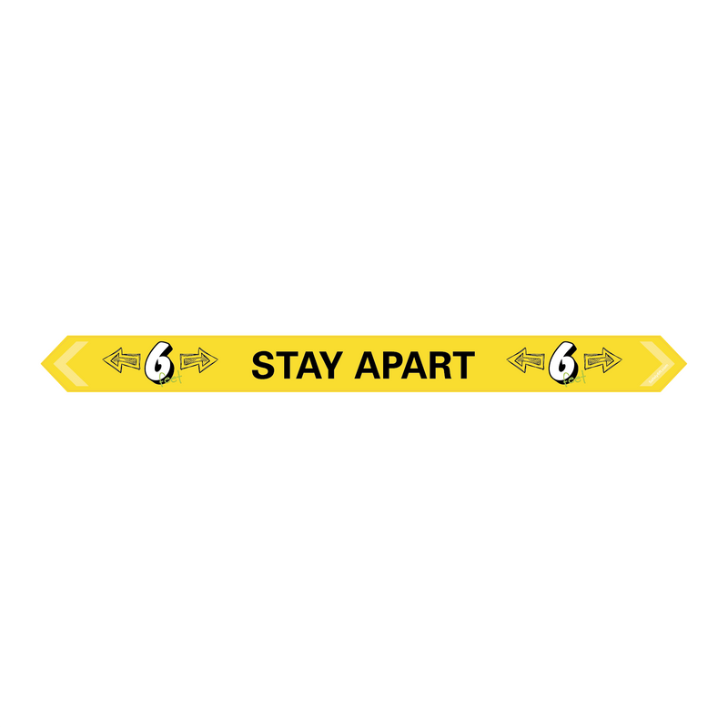 Stay Apart Arrow Social Distance Floor Sign