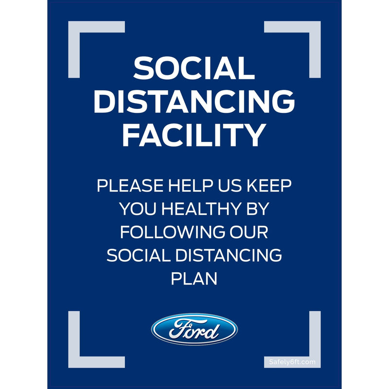 Ford Social Distancing Facility Wall & Door Sign