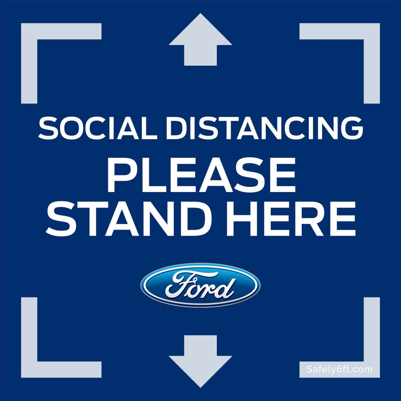 Ford Keep Safe Distance Square Floor Sign