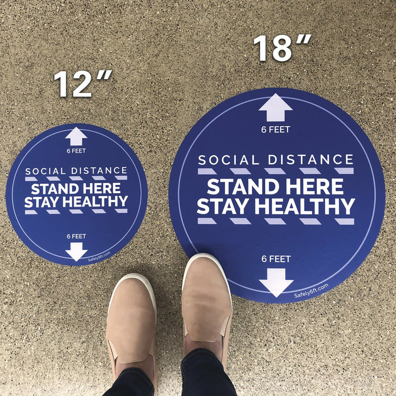 Round Stand Here Floor Sign