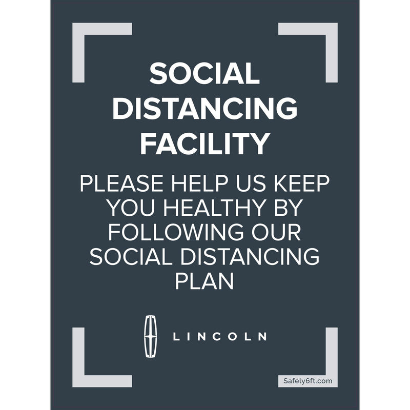 Lincoln Social Distancing Facility Wall & Door Sign
