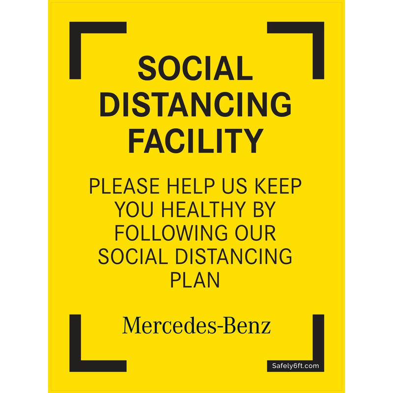 Mercedes-Benz USA Social Distancing Facility Wall & Door Sign