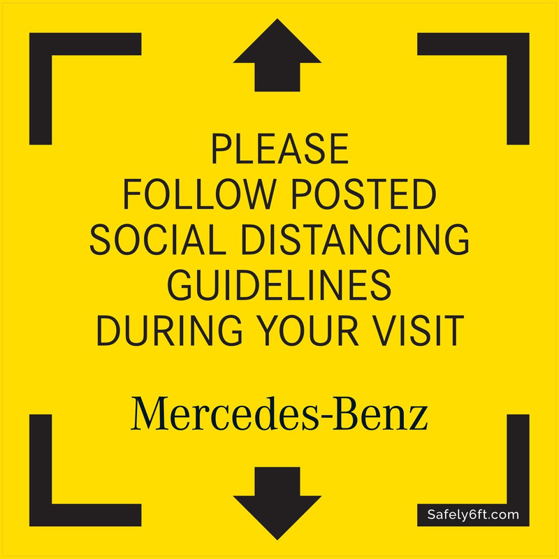 Mercedes-Benz USA Please Follow Social Distancing Guidelines Decal