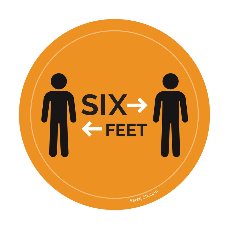 Round Six Feet with People Social Distancing Floor Sign