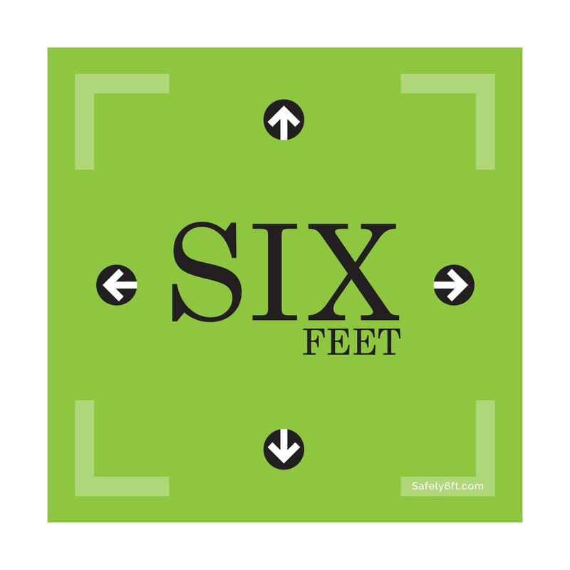 Square Six Feet with Arrows Floor Sign
