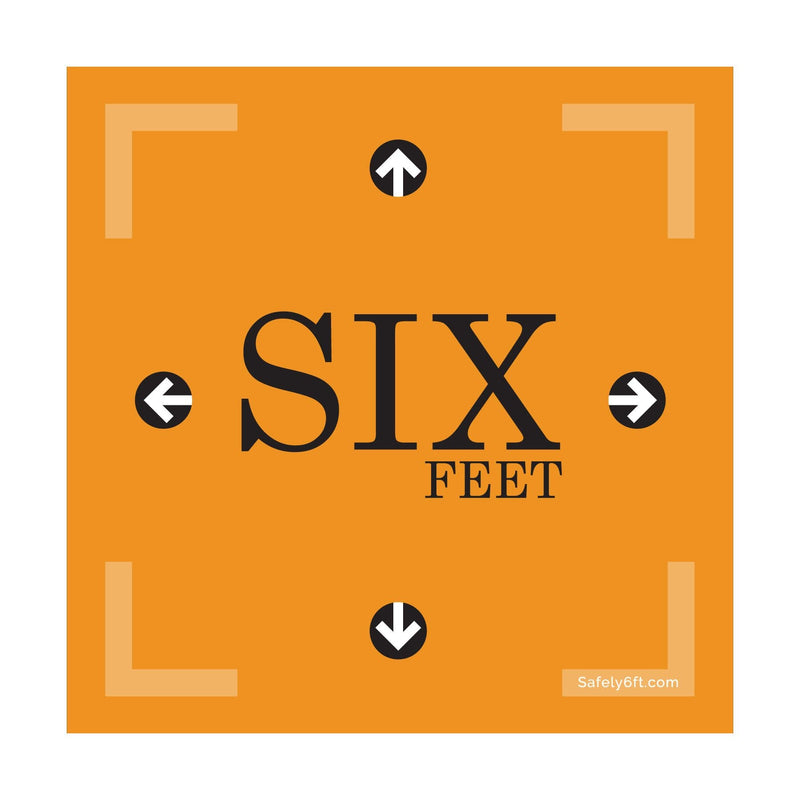Square Six Feet with Arrows Floor Sign