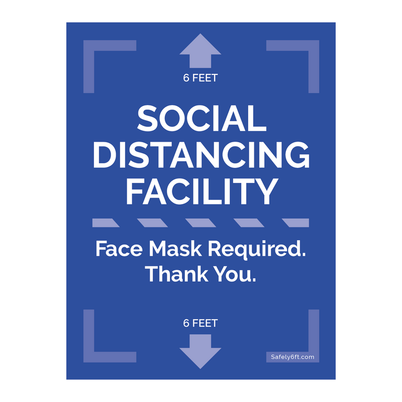 Social Distancing Face Mask Door & Window Sign