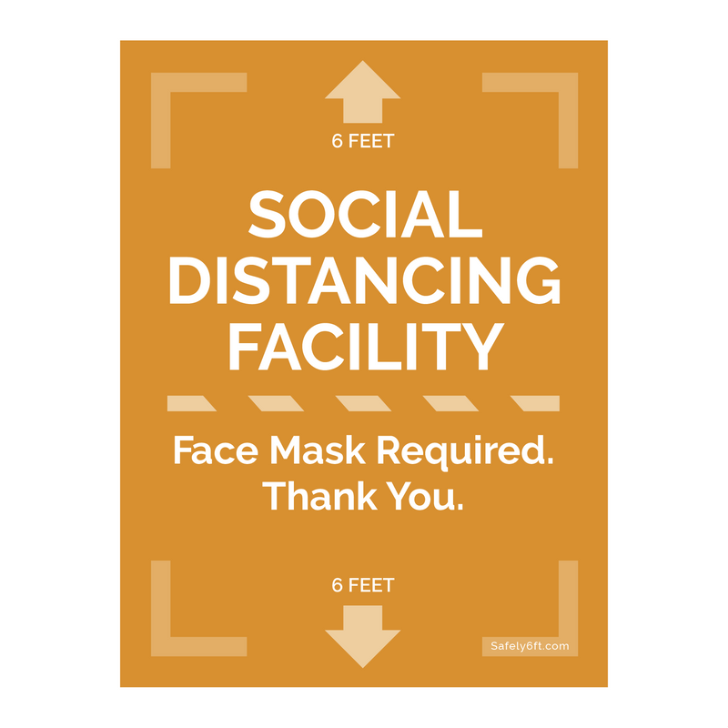 Social Distancing Face Mask Door & Window Sign