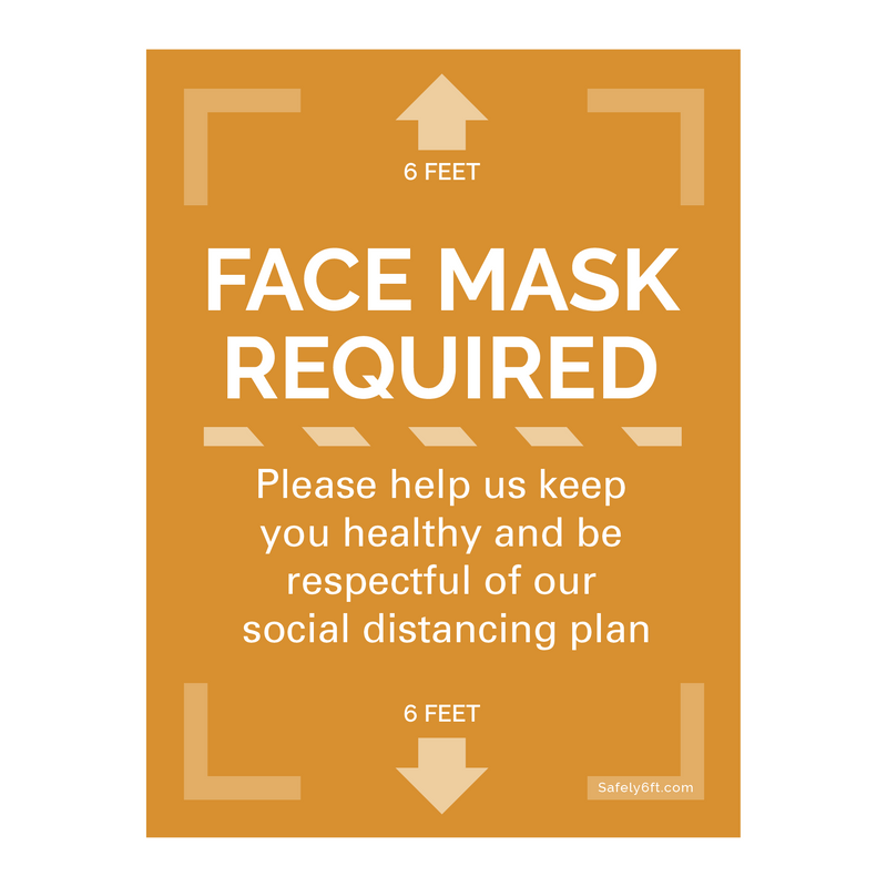 Face Mask Sign For Door & Windows