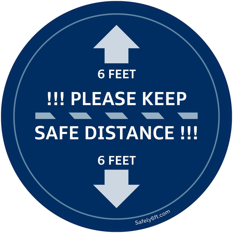 VW Keep Safe Distance Round Floor Sign
