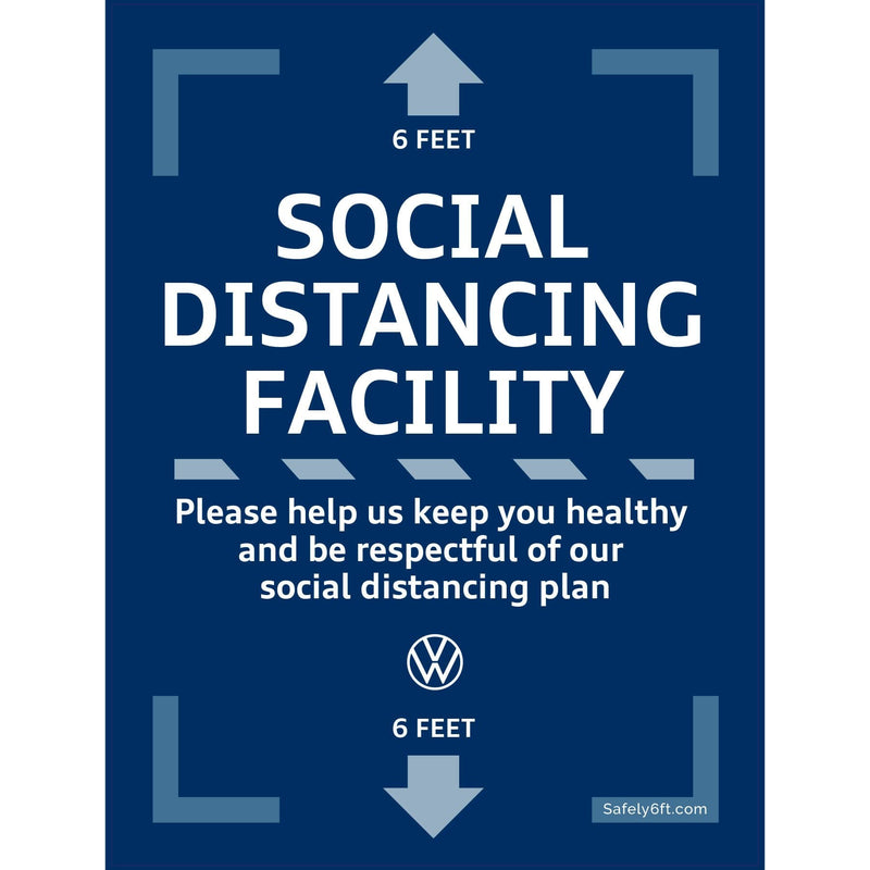 VW Social Distancing Facility Wall & Door Sign