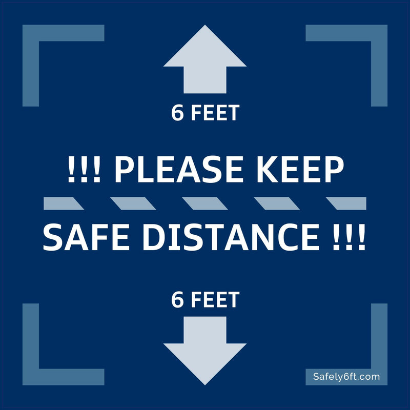 VW Keep Safe Distance Square Floor Sign