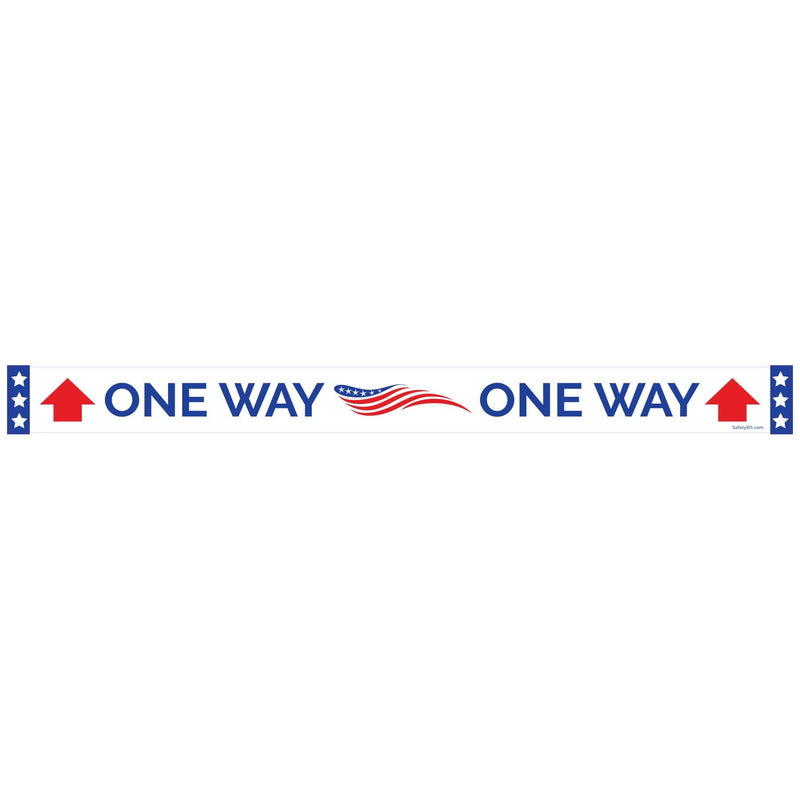 Patriotic One-Way Directional Social Distance Floor Sign
